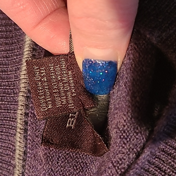 Men's Merino Wool purple sweater. - Picture 3 of 3